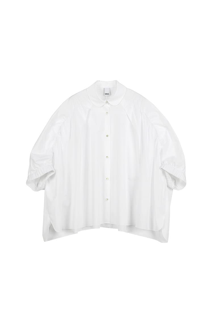 GDeL Shirring Detail Tent-Fit Shirt (White) — vue 2