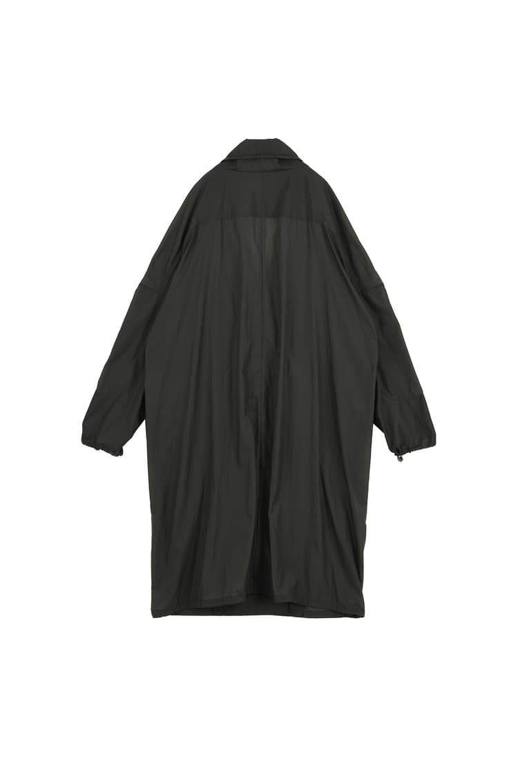 GDeL Recycled Ripstop Shirring Detail Coat (Dark Grey) — vue 6