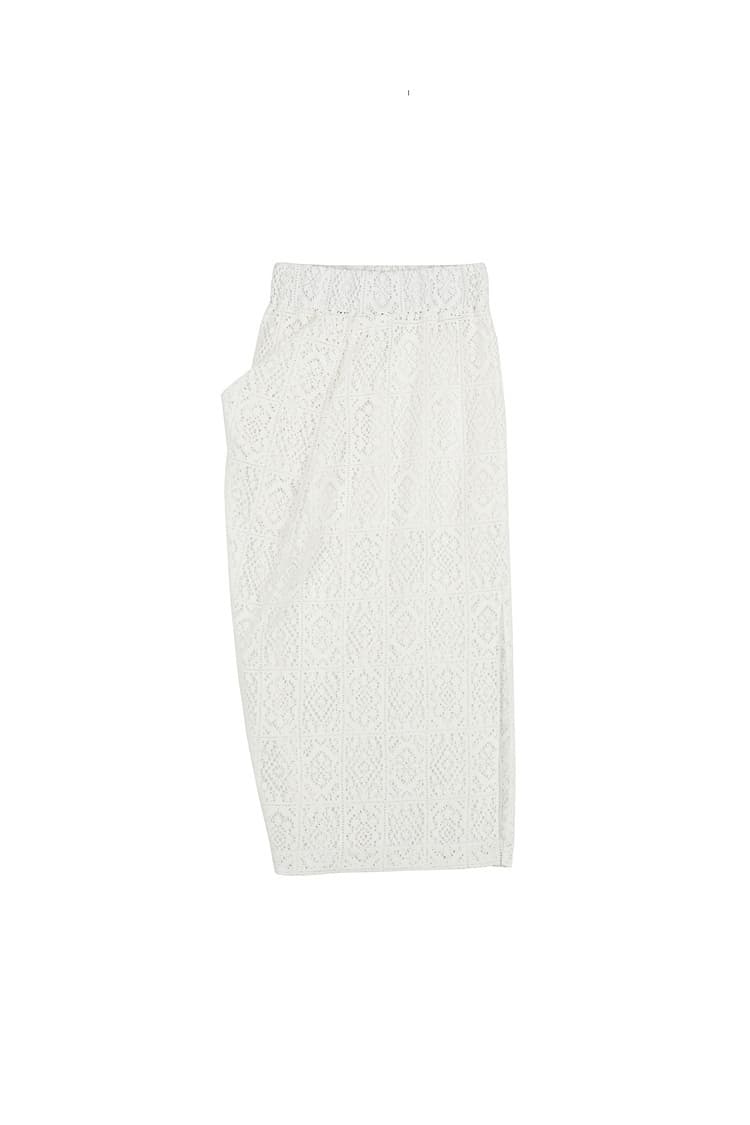 GDeL Square Pattern Lace Skirt (White) — vue 1