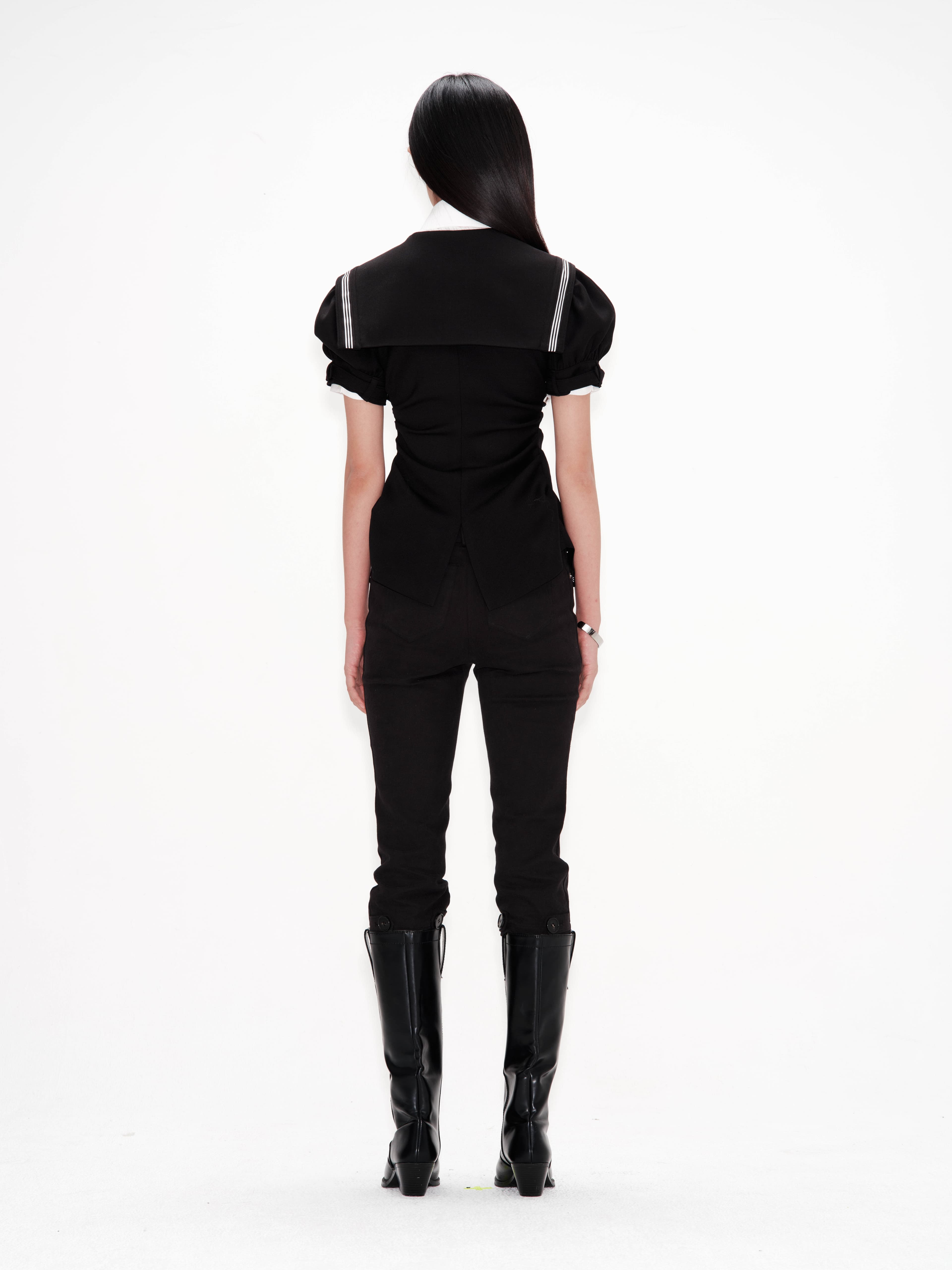 Pants Detail Sailor Collar Jacket — vue 3