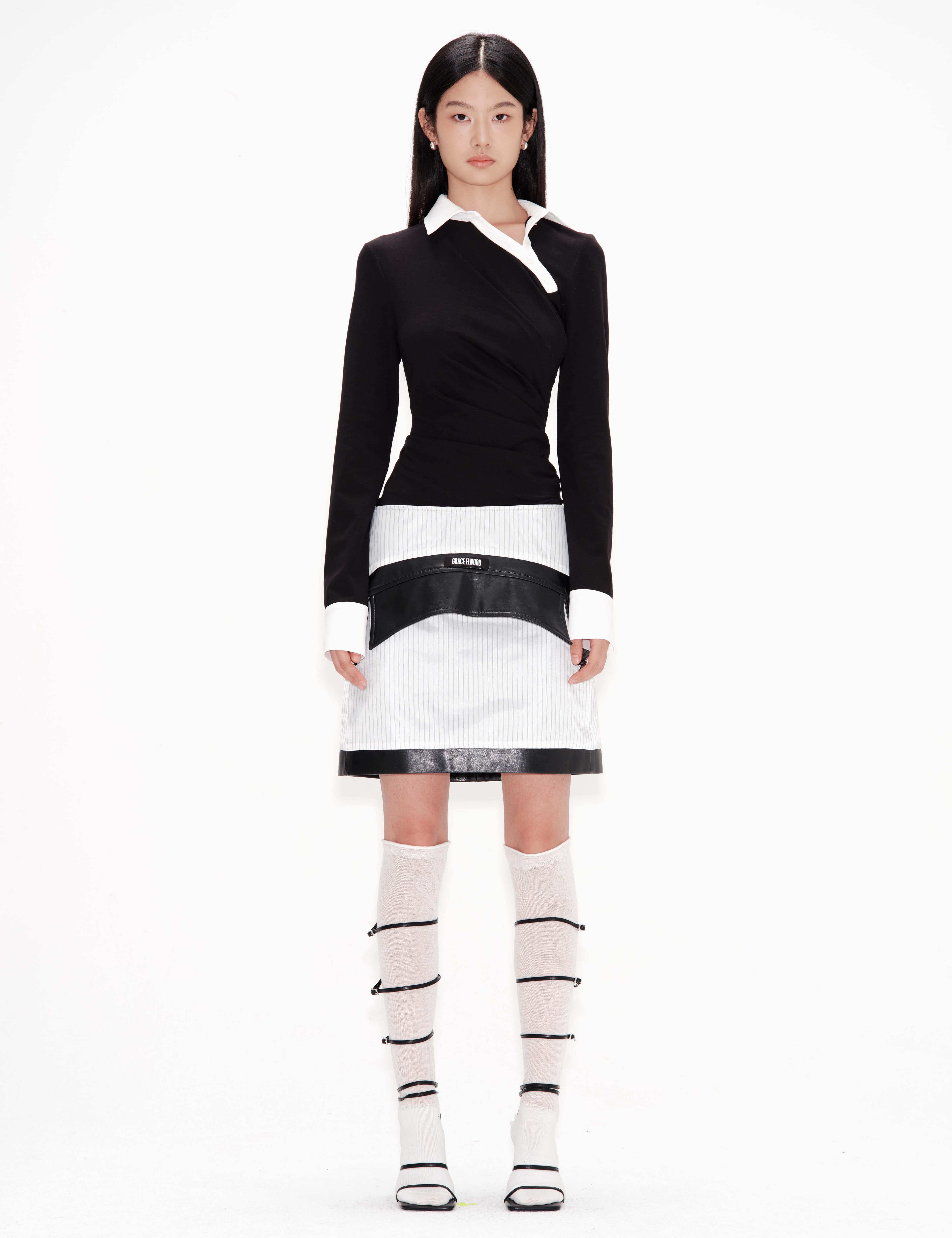 Twisted Collar Draped Jersey — vue 1