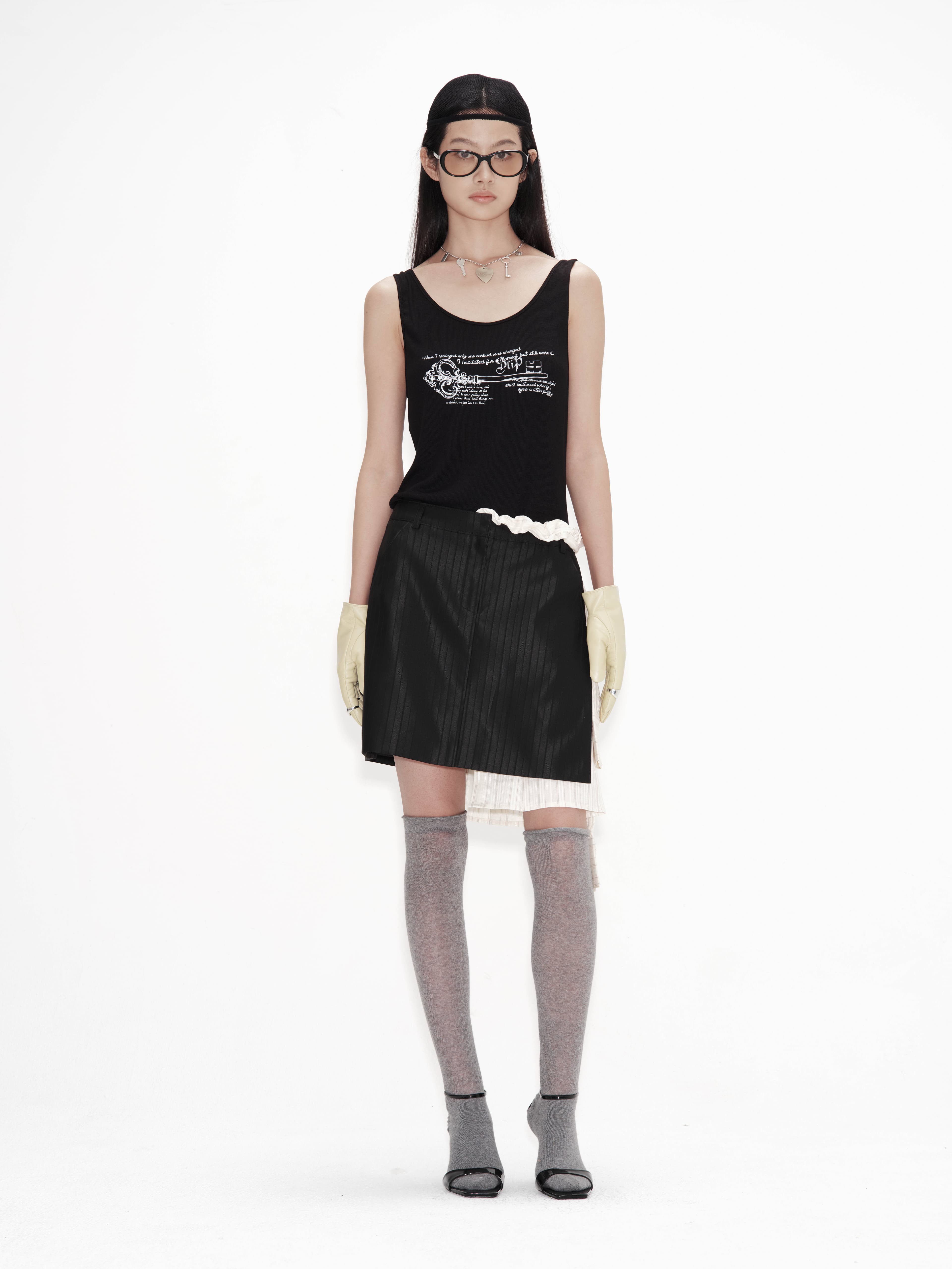 Peek Out Shirt Skirt (Black Stripe) — vue 4