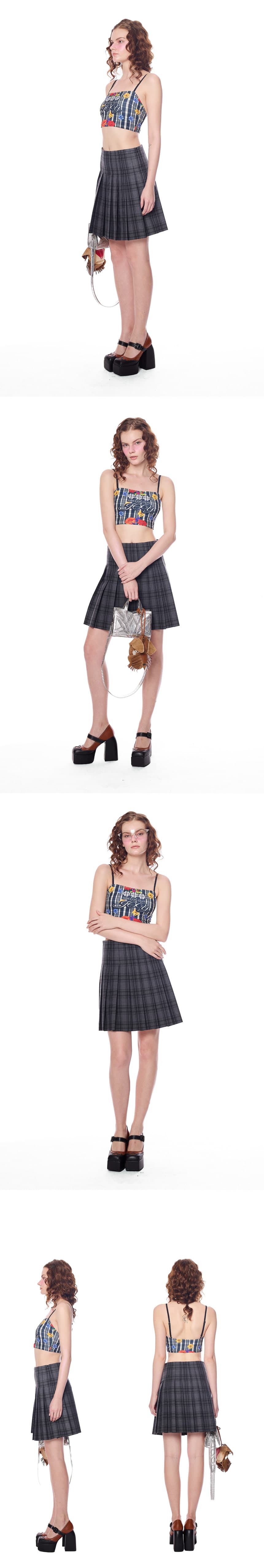 Plaid Pattern Pleated Skirt — vue 2