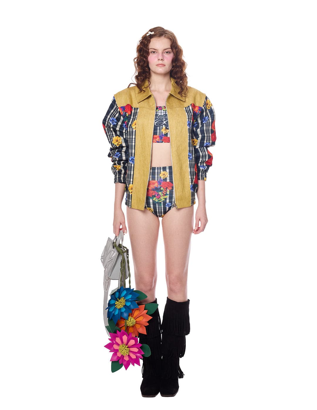 Joy Emblem Check Check Top (Bikini) — vue 1