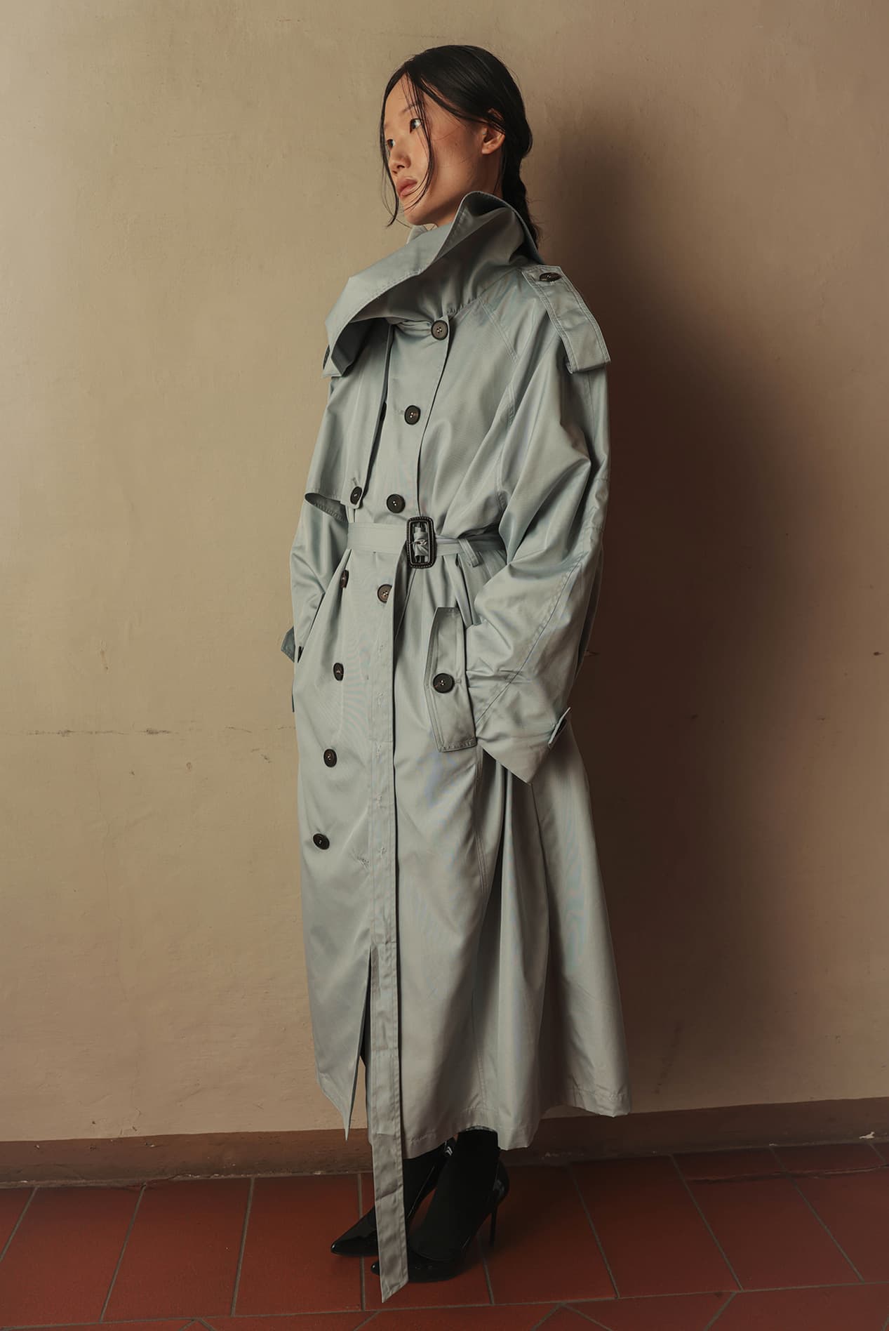 Convertible Raglan Oversized Trench Coat — vue 2