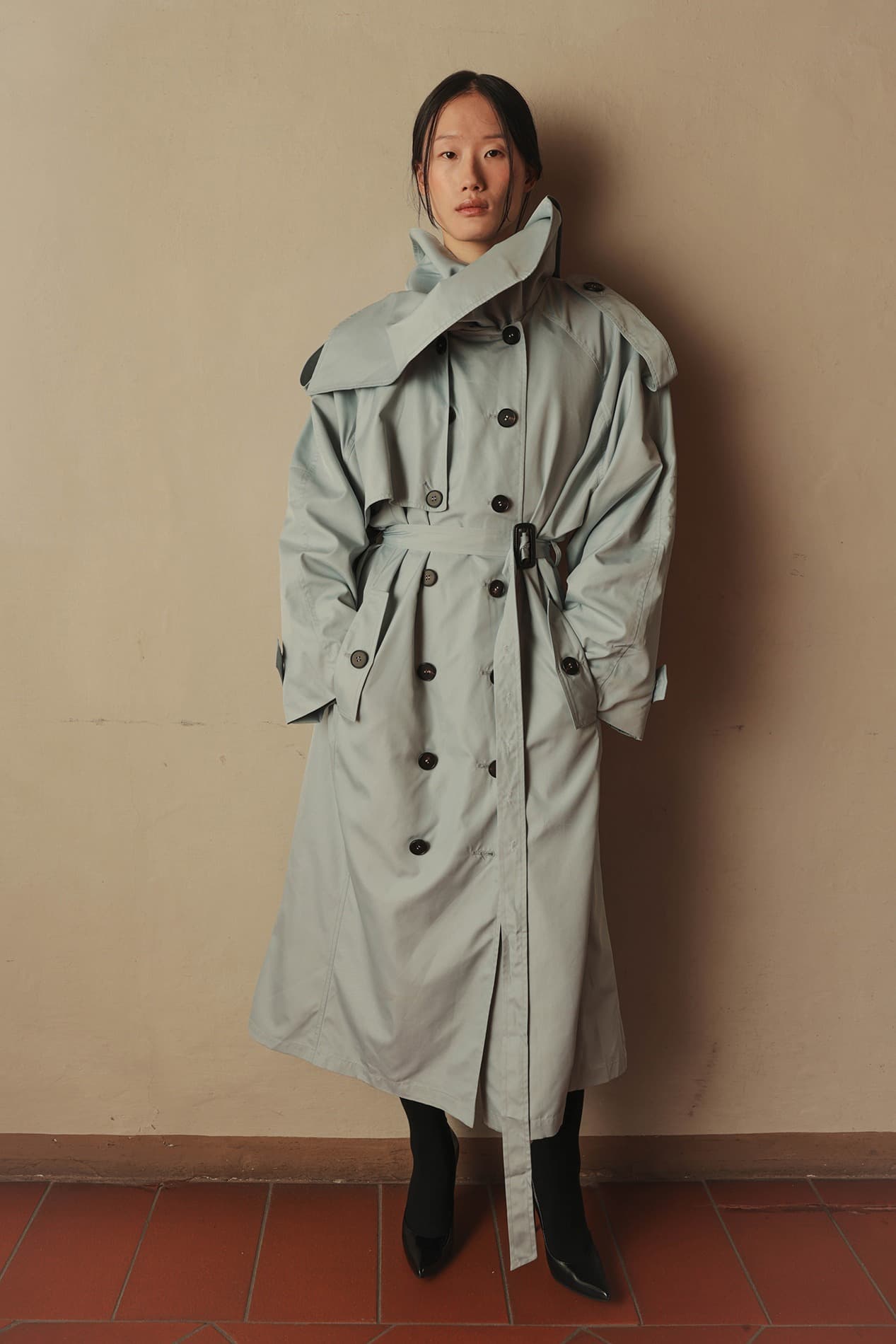 Convertible Raglan Oversized Trench Coat — vue 1