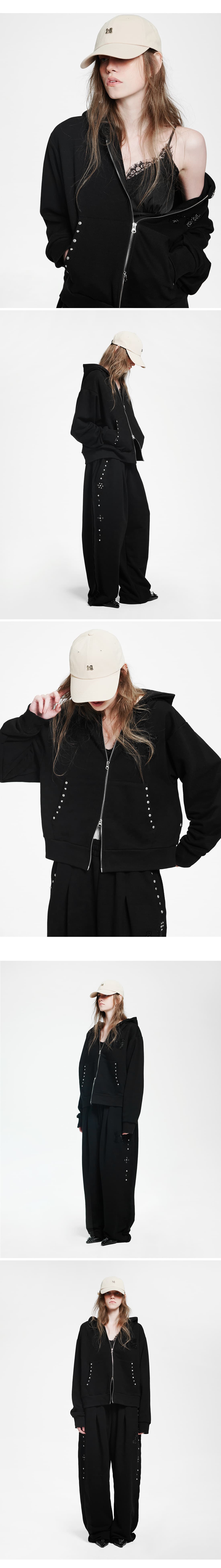Holy Symbol Oversized hooded zip-up_BLACK — vue 4