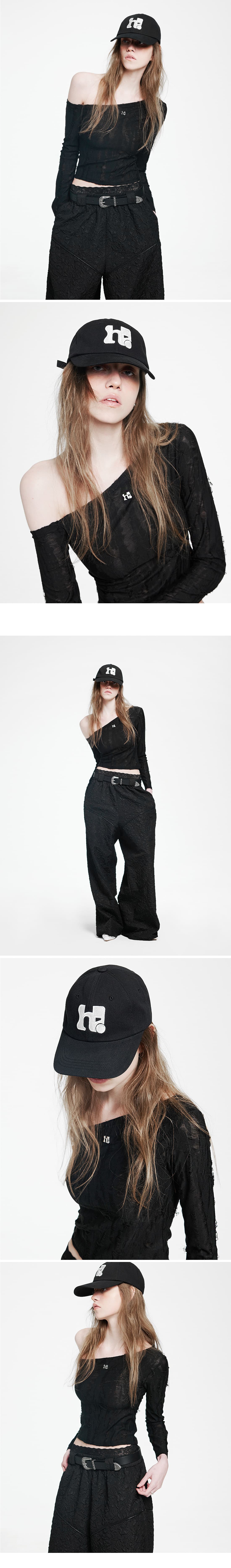 Holy Symbol Ripped Off-shoulder Top_BLACK — vue 3