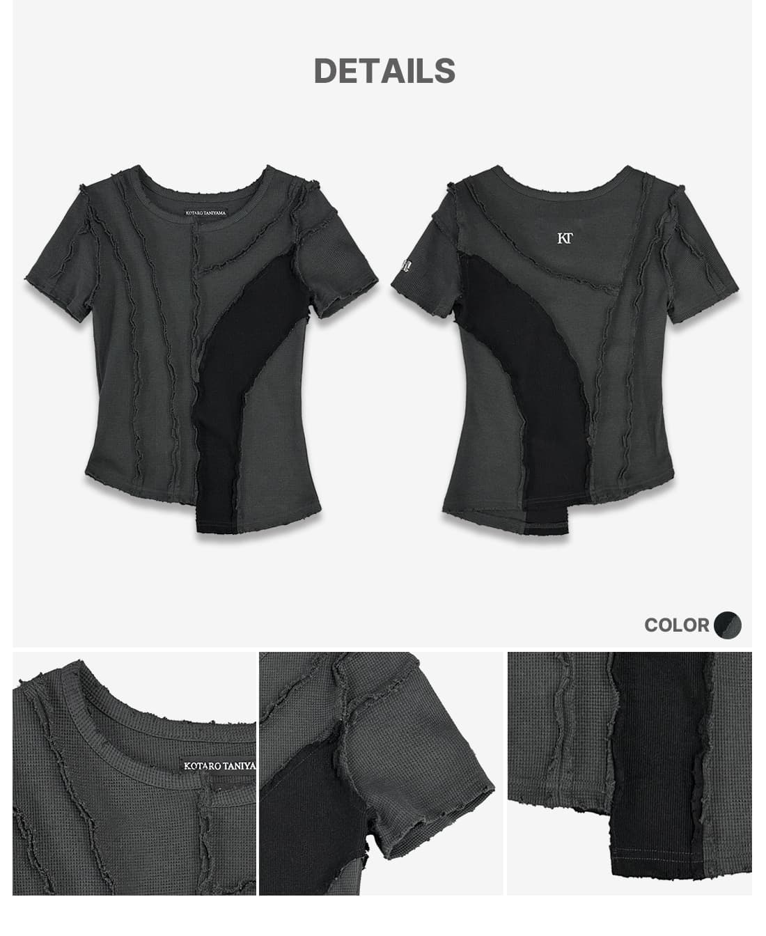 Asymmetric Layered Wave Cut T-Shirt — vue 8
