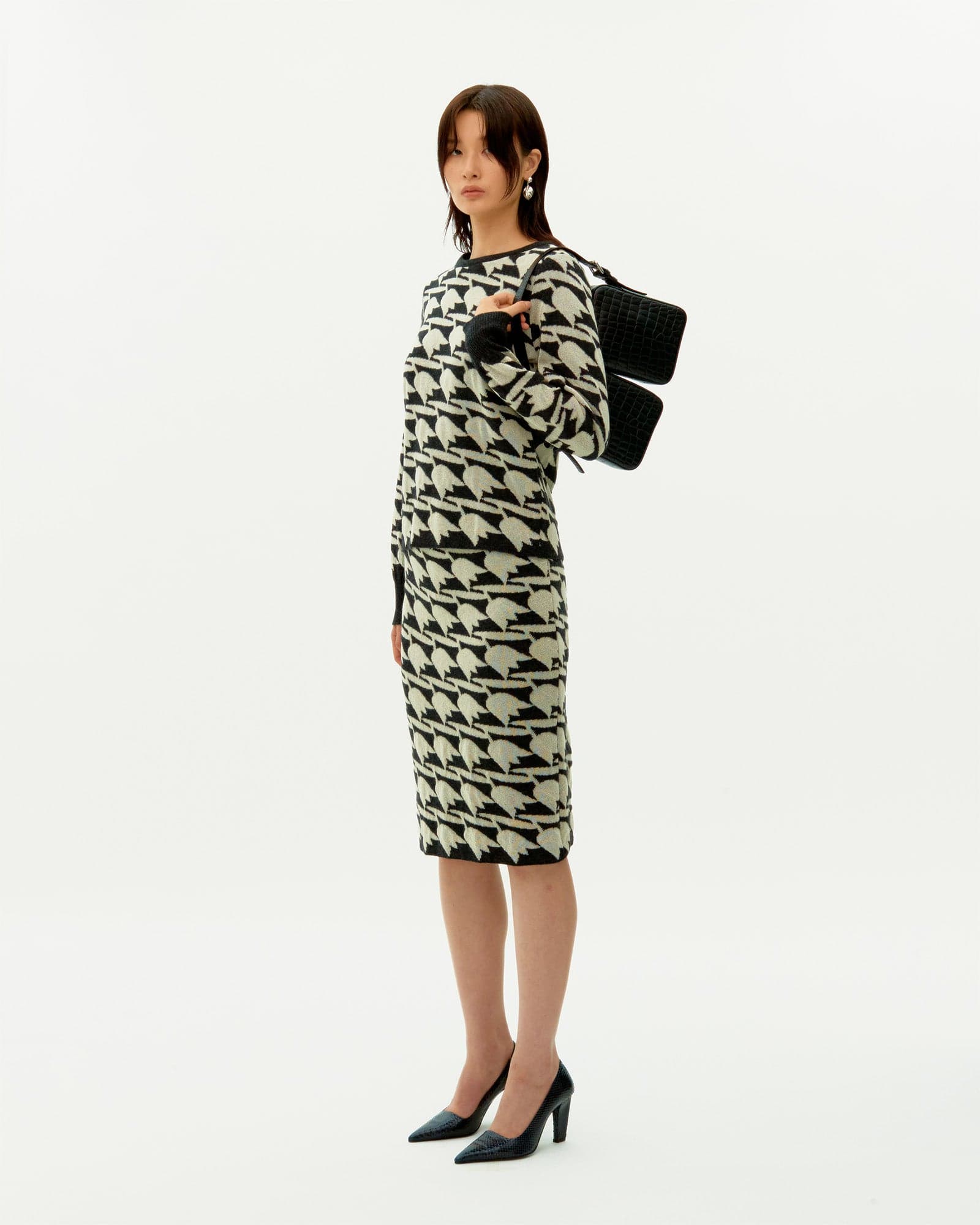 Tulip Jacquard Wool Skirt — vue 1