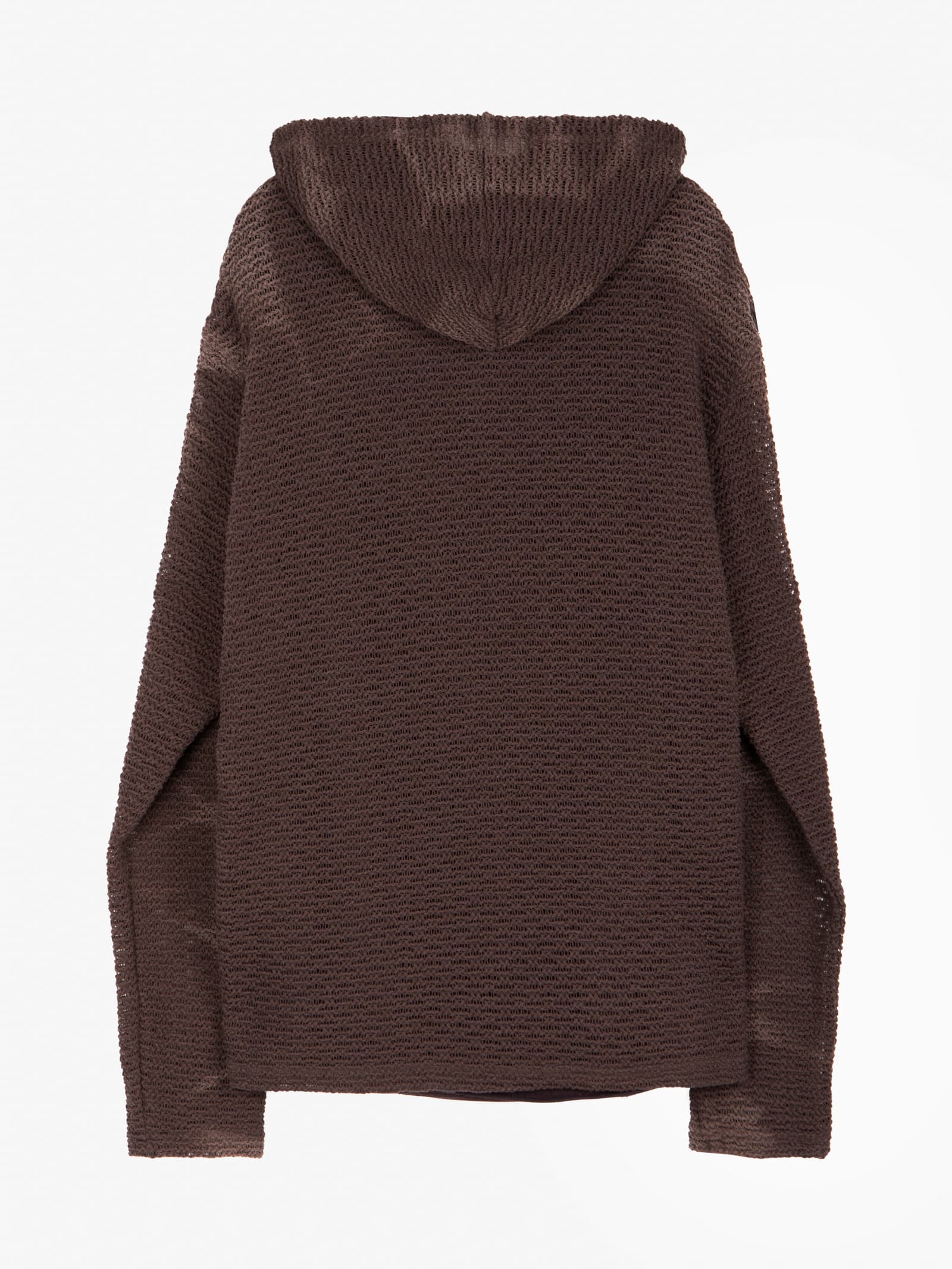 Sun-Bleached Layered Net Hoodie - Burgundy — vue 12