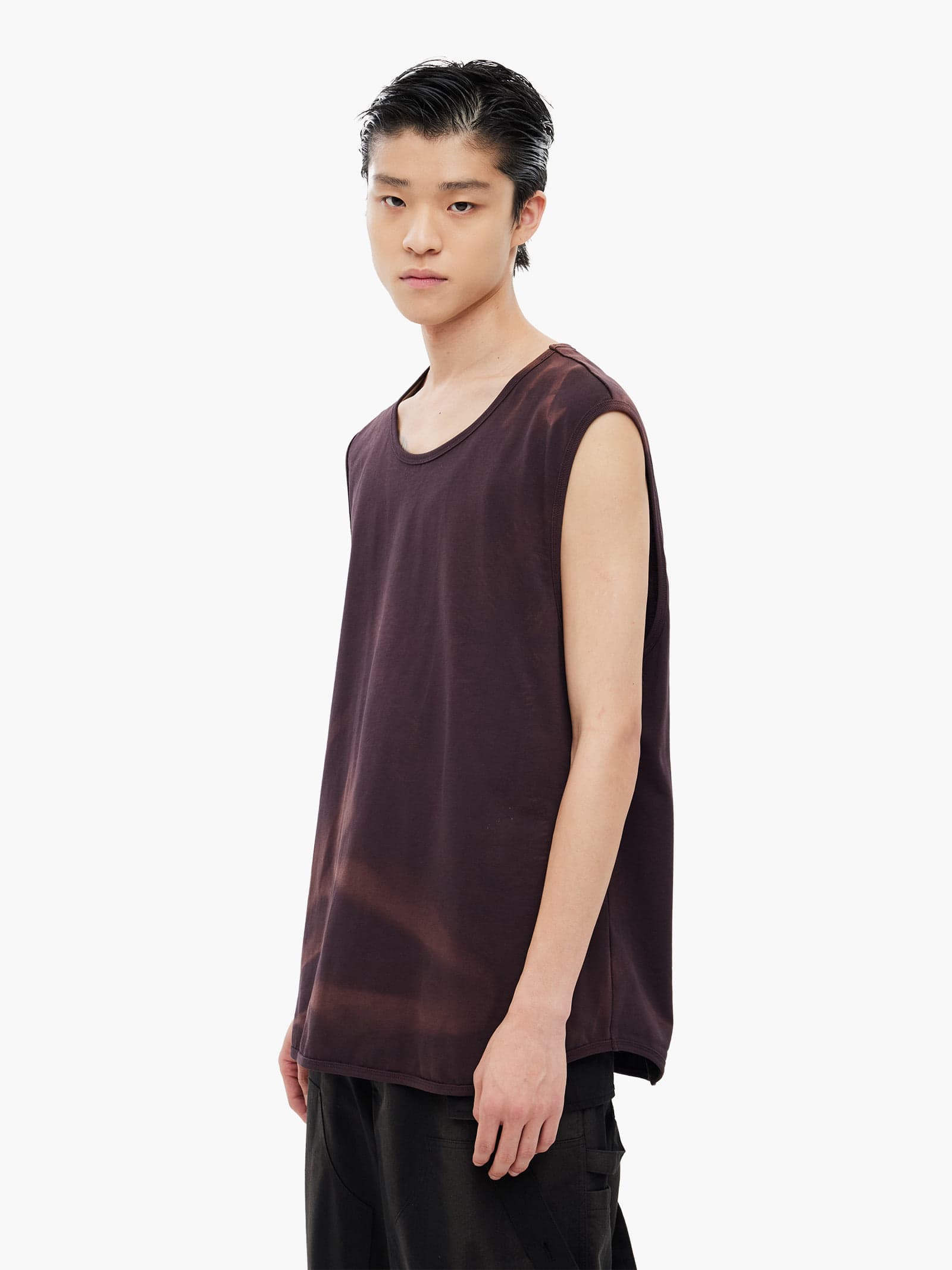 Sun-Bleached Layered Net Hoodie - Burgundy — vue 4