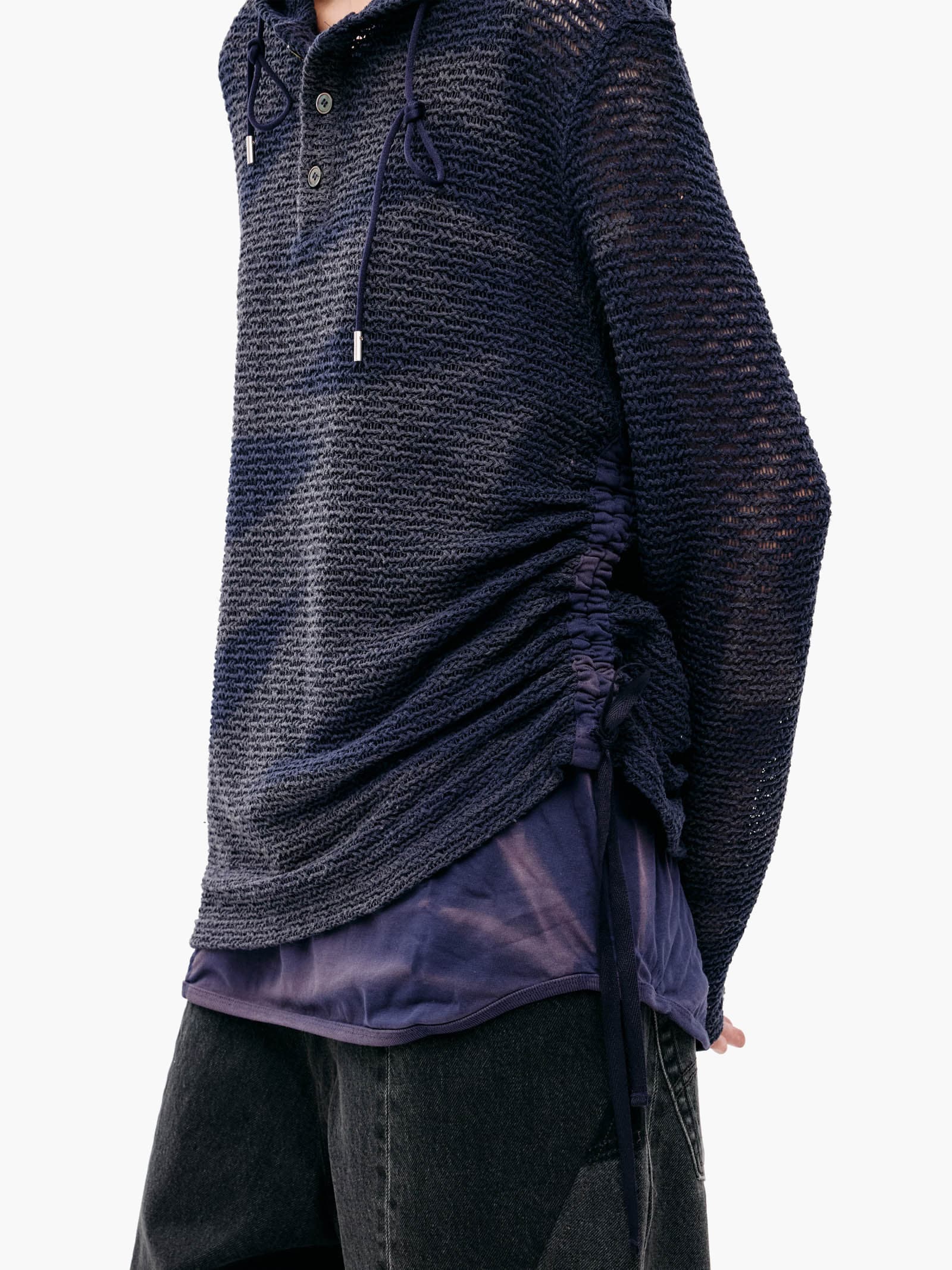 Sun-Bleached Layered Net Hoodie - Purple — vue 10