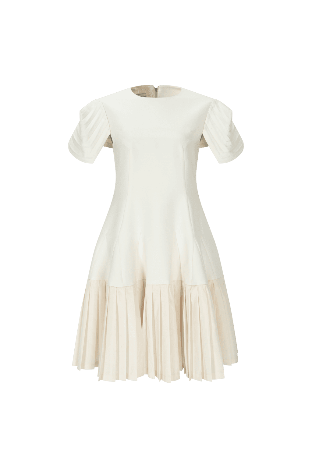 SJ Pleated Mini Dress - Ivory, Black — vue 6