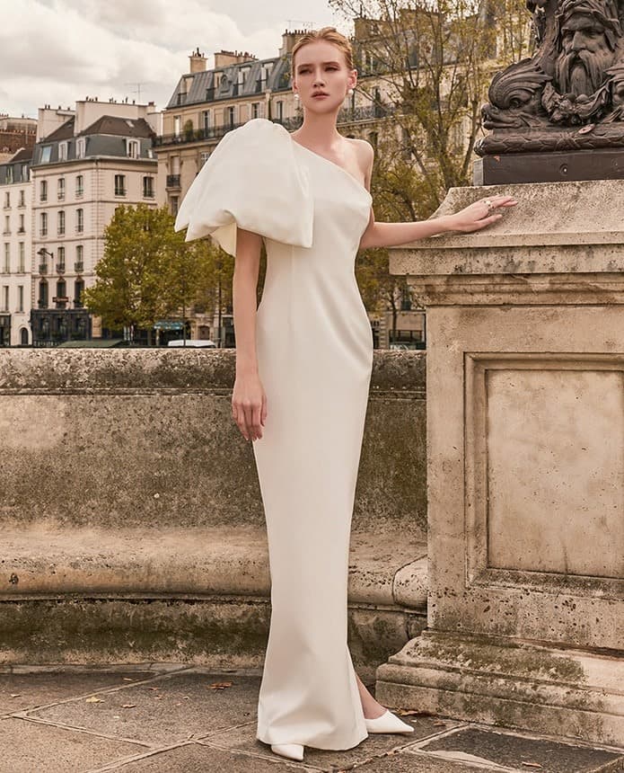 Polyester Dress (White) — KSH32O2D010 — vue 4