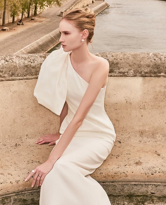 Polyester Dress (White) — KSH32O2D010 — vue 6