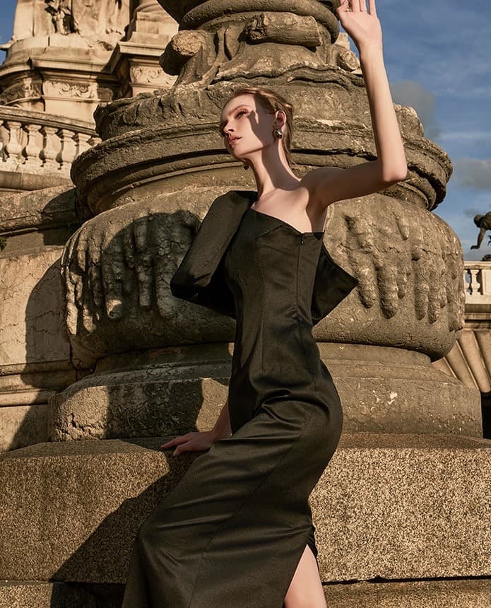 Polyester Dress (Black) — KSH32O2D010 — vue 4