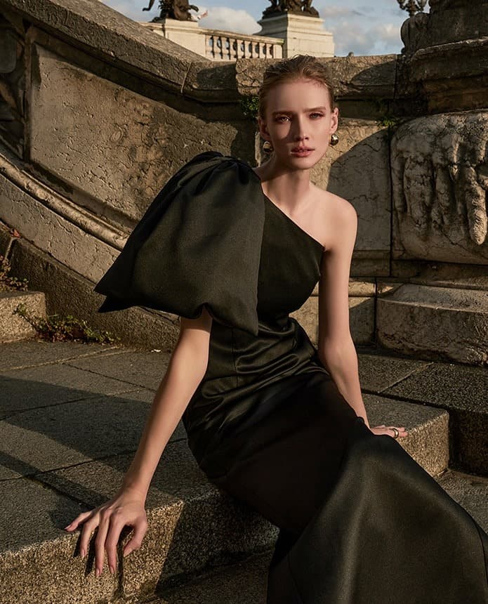 Polyester Dress (Black) — KSH32O2D010 — vue 11