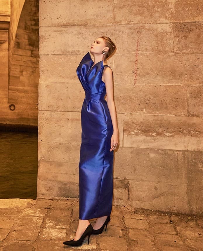 Polyester Dress (Cobalt Blue) — vue 7