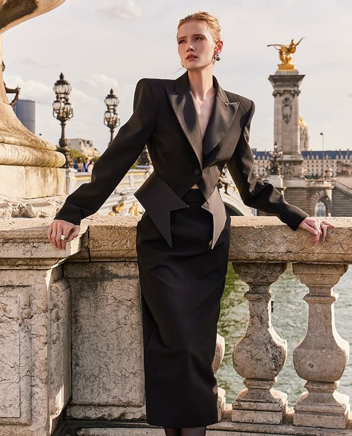 Polyester Tailored Jacket (Black) — KSH32O2JK004 — vue 4
