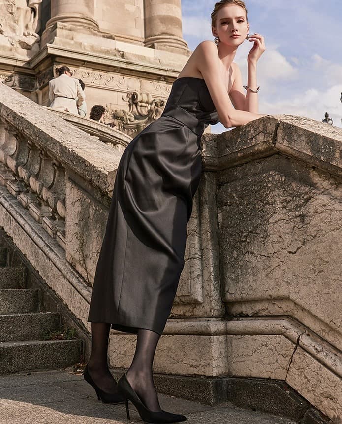Polyester Dress (Black) — KSH32O2D003 — vue 11