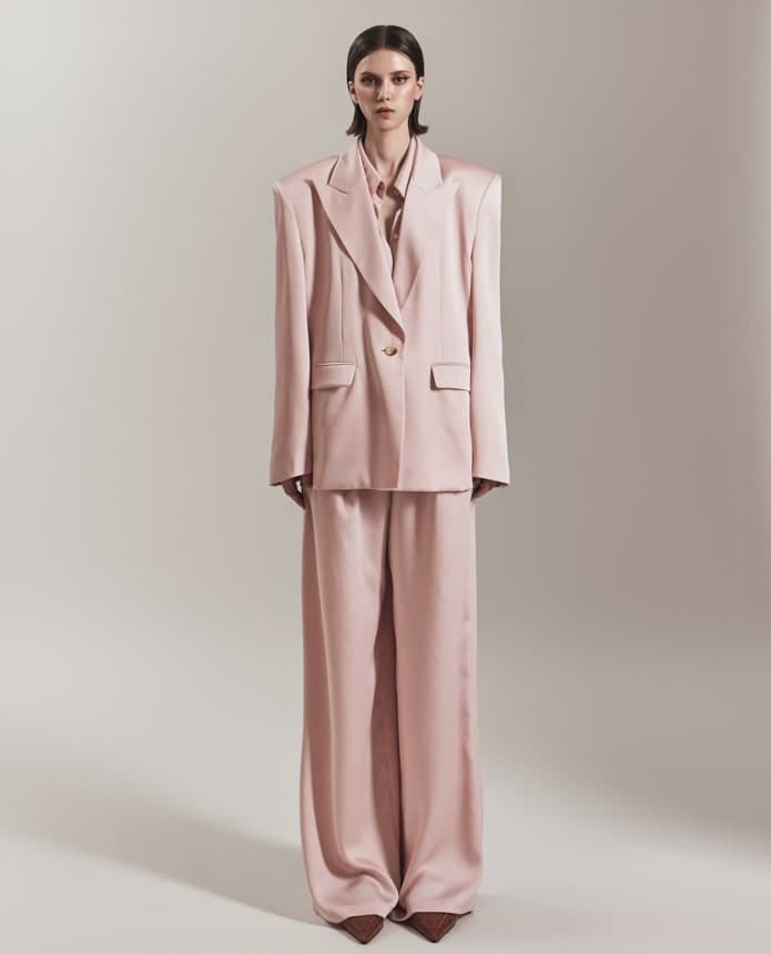 Polyester Tailored Jacket (Baby Pink) — vue 1