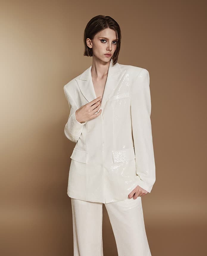 Polyester Trousers (White) — 2024 F/W — vue 4