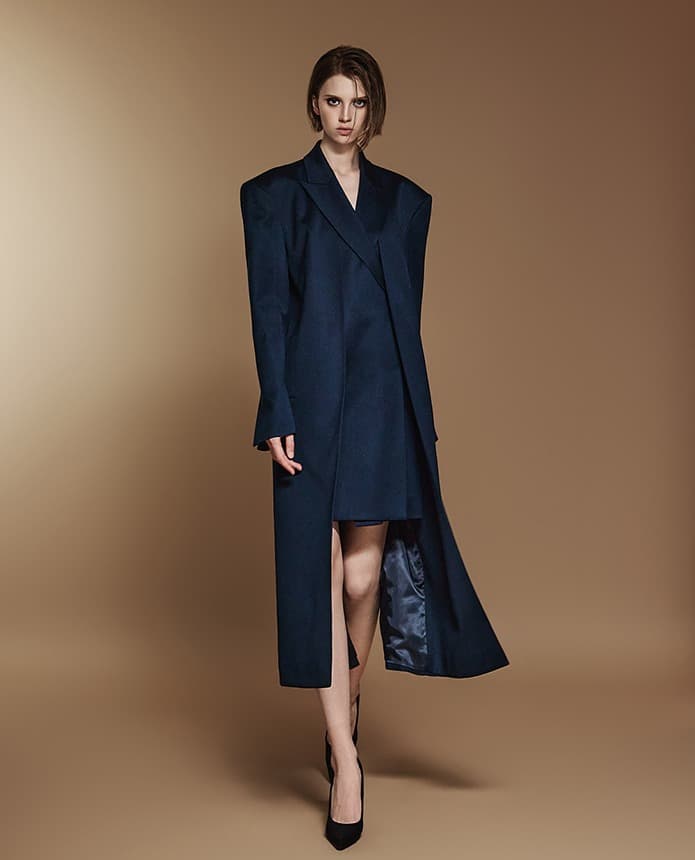 Wool Coat (Navy) — vue 10