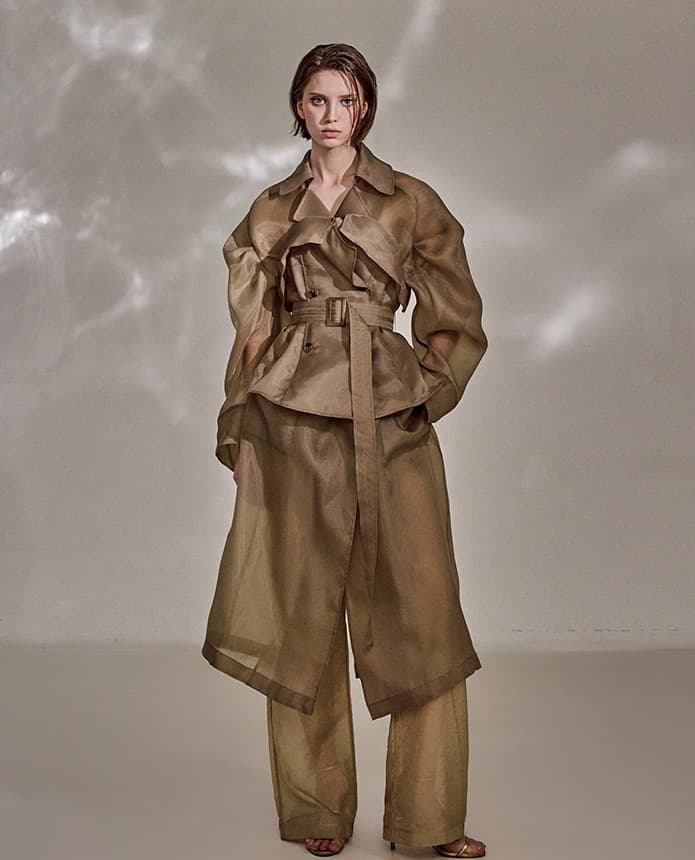 Polyester Belted Coat (Brown) — vue 5
