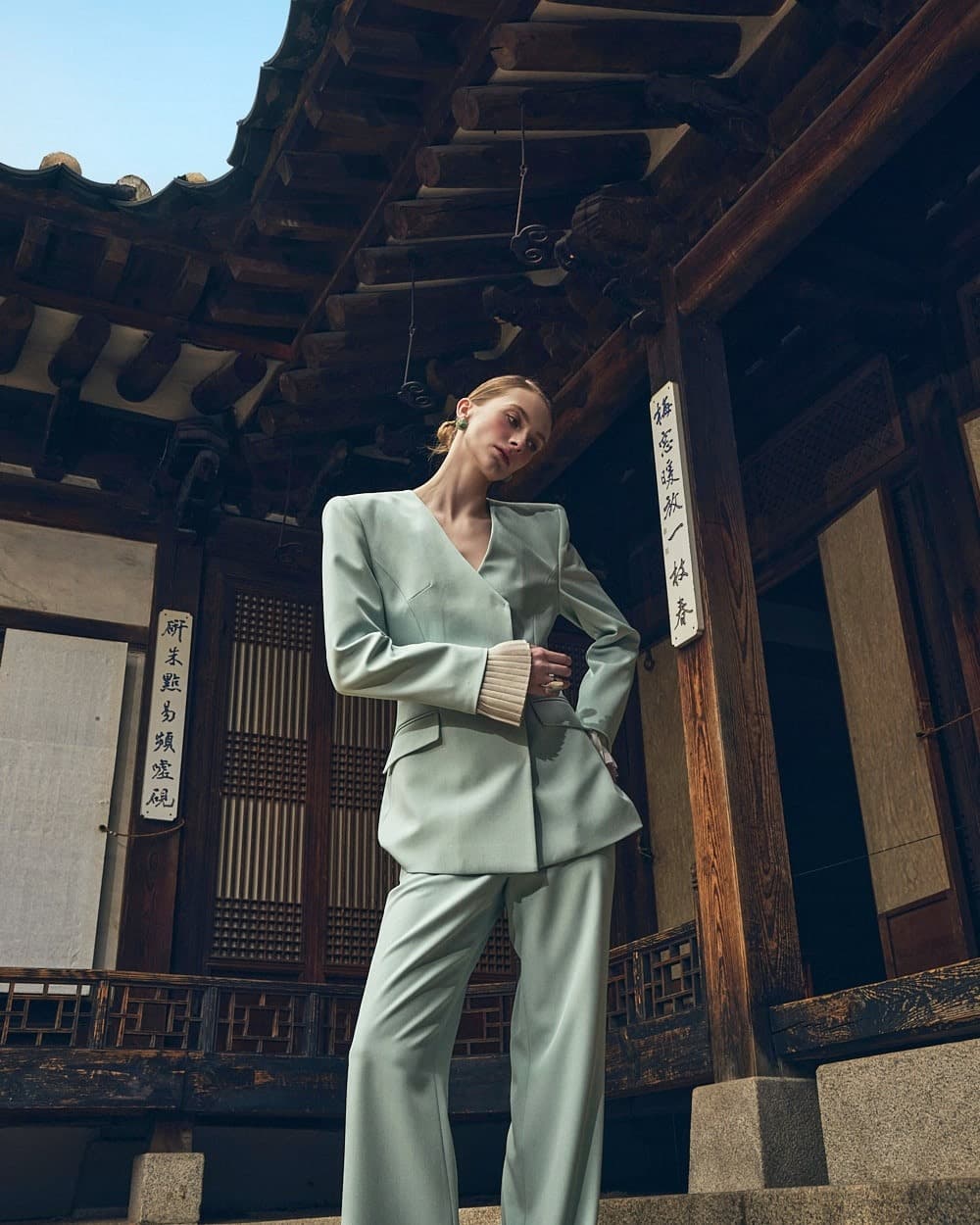 Polyester Jacket & Trousers Set (Mint) — vue 3