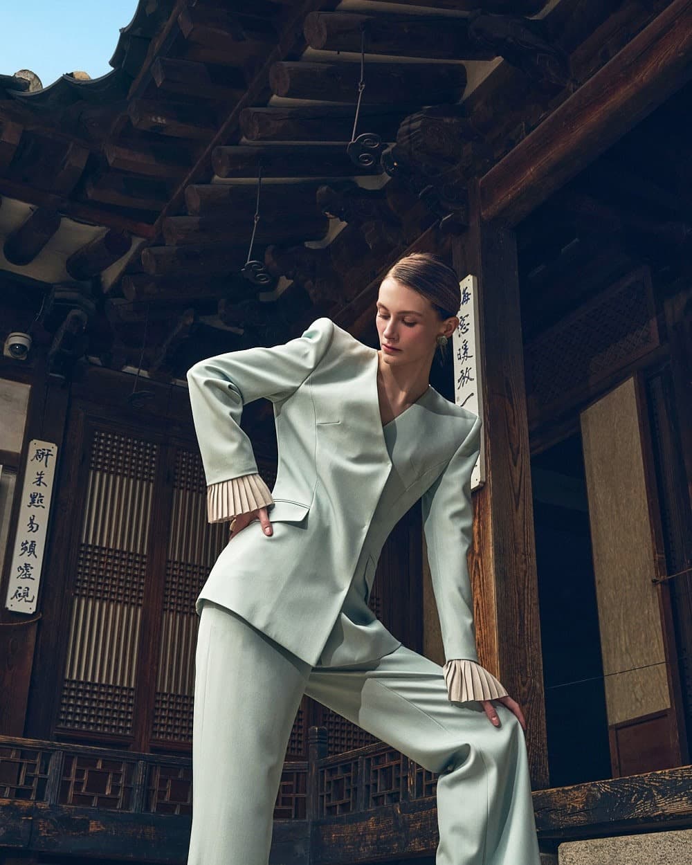 Polyester Jacket & Trousers Set (Mint) — vue 6