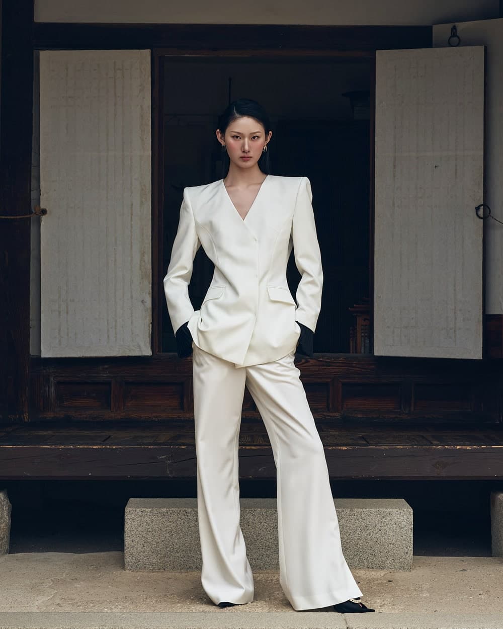 Veste tailleur en polyester (blanc) — vue 10