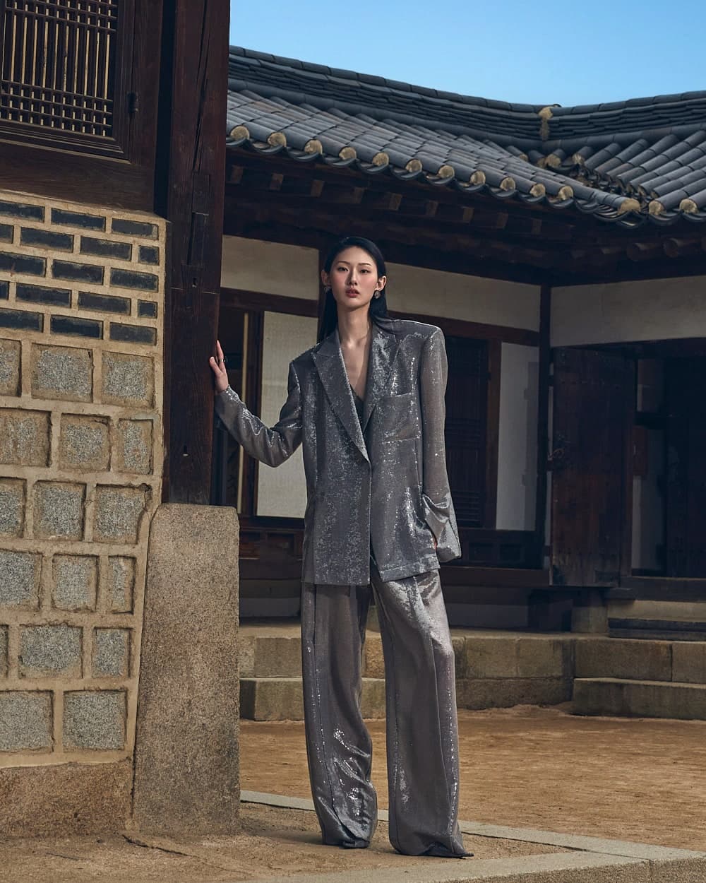 Veste tailleur en polyester (gris) — vue 7