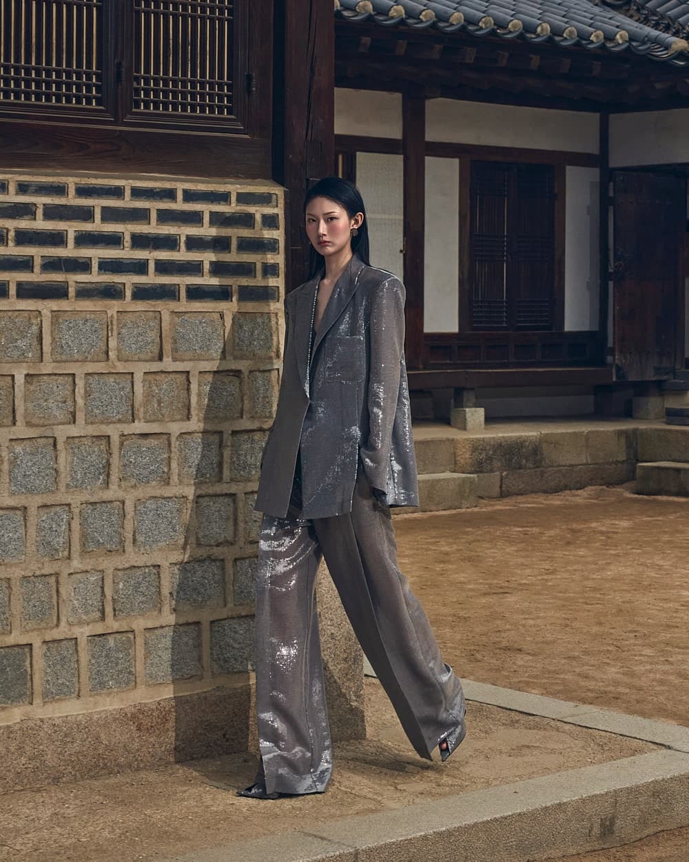 Veste tailleur en polyester (gris) — vue 8