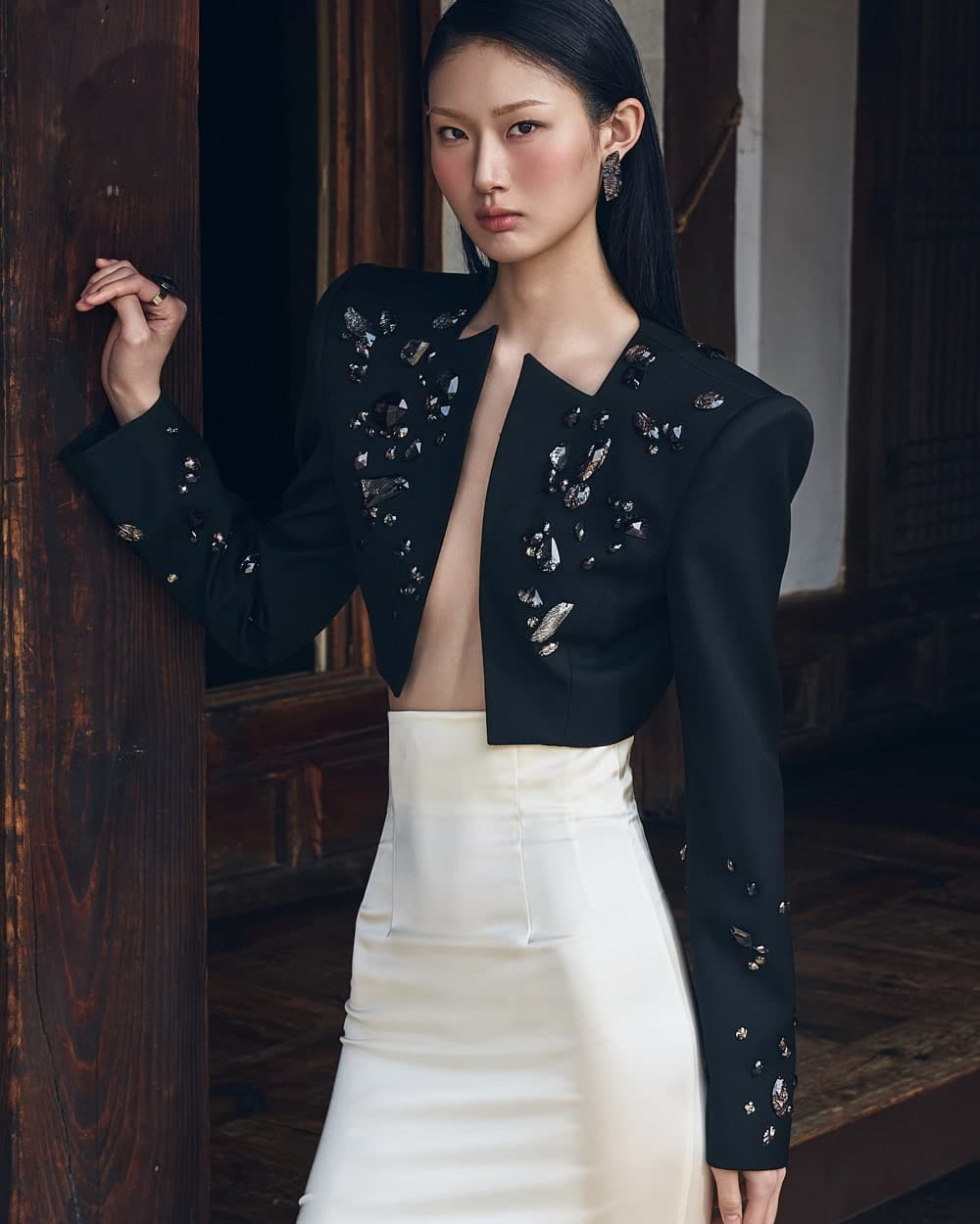 Veste courte en laine et polyester — vue 4