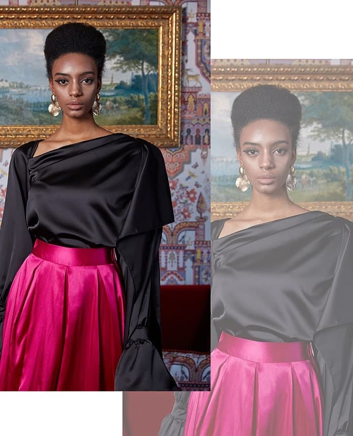 Polyester Blouse (Black) — 2019 F/W — vue 3