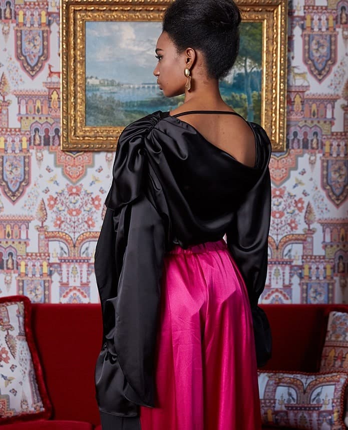 Polyester Blouse (Black) — 2019 F/W — vue 5