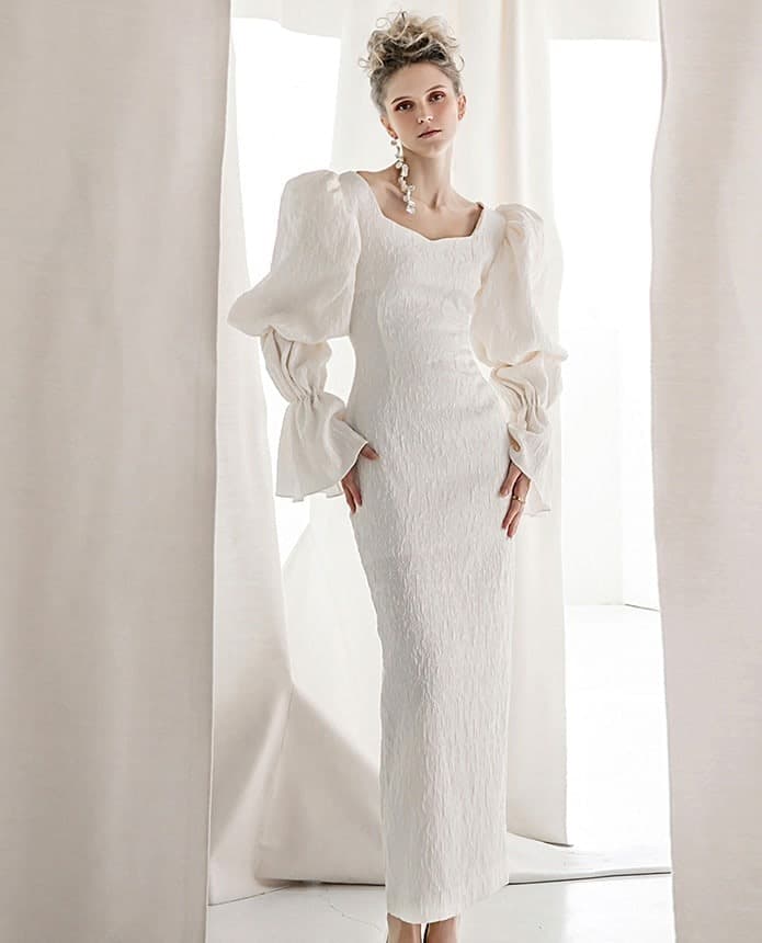 Polyester Dress (Ivory) — vue 10