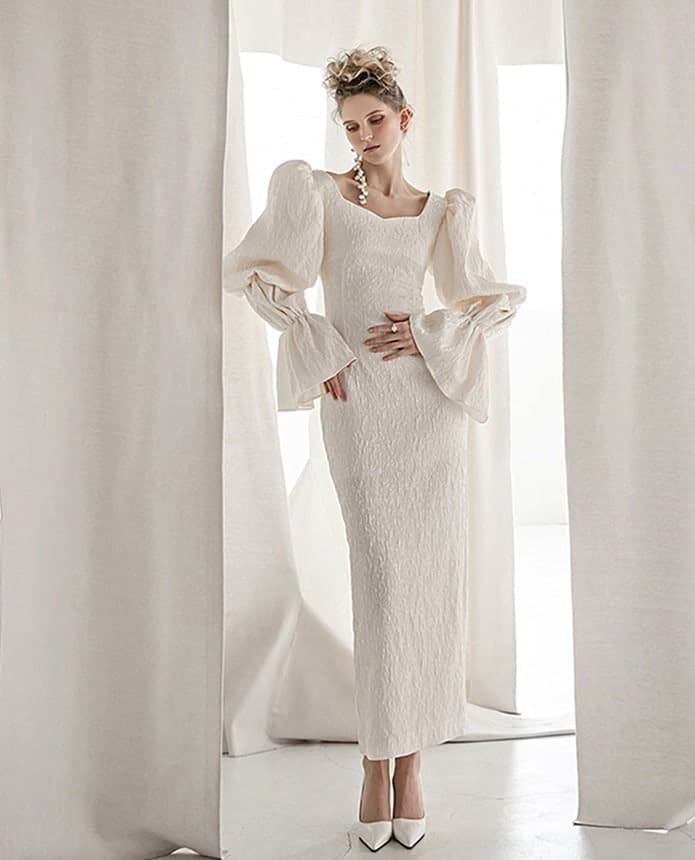 Polyester Dress (Ivory) — vue 1