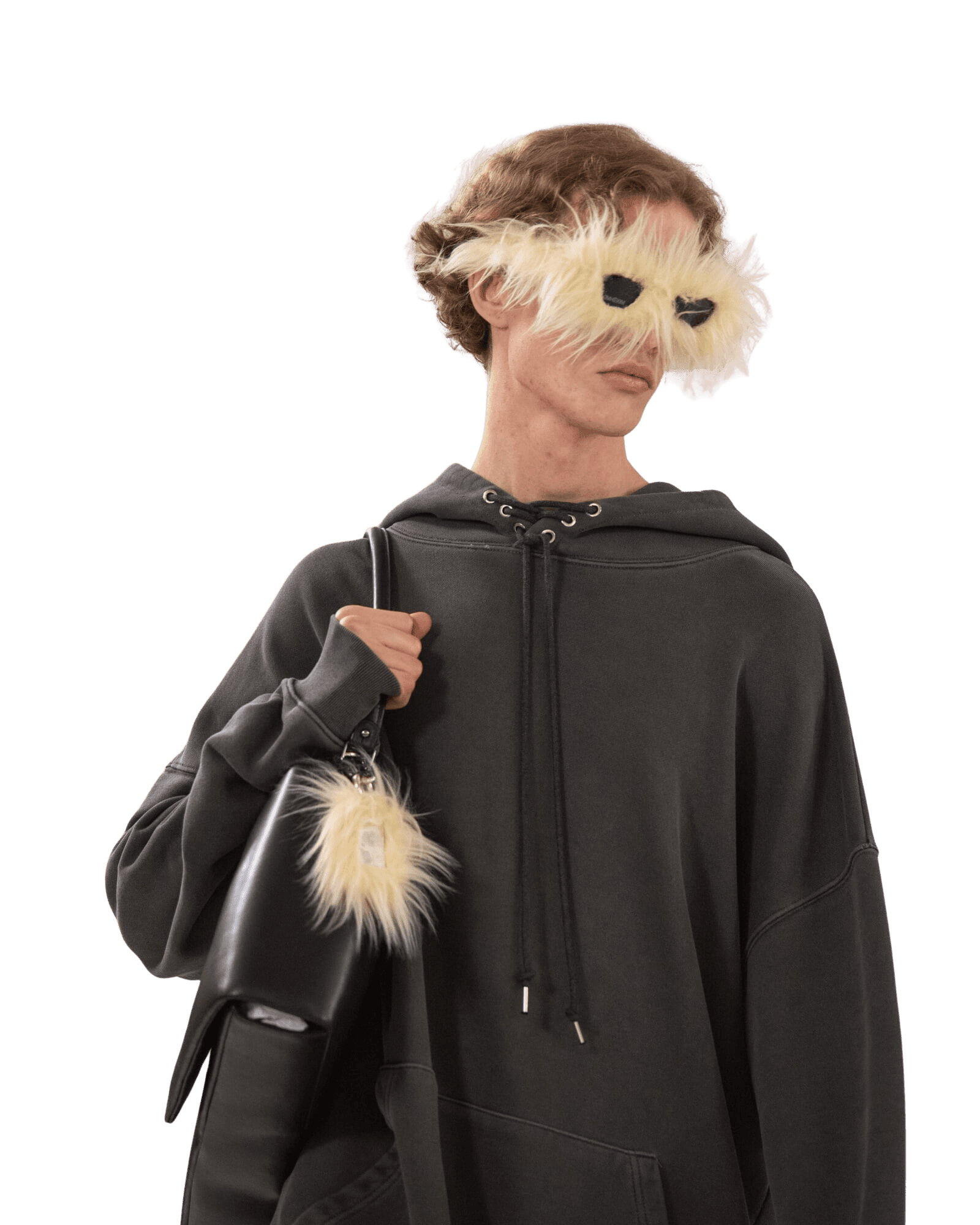 Upcycled Eyelet Hoodie (Grey) — vue 4