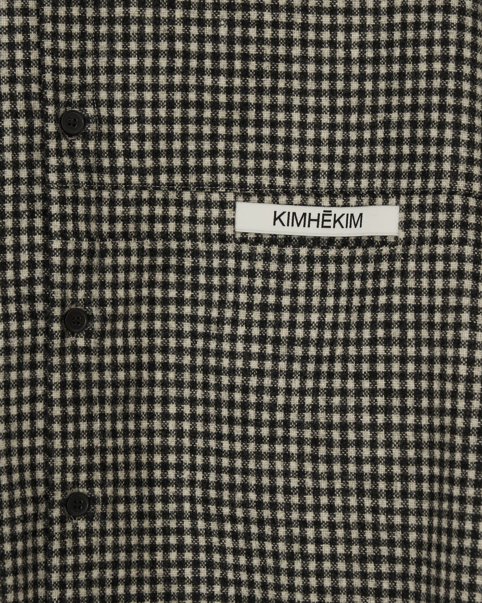Checkered KIMHEKIM Label Shirt (Black) — vue 20
