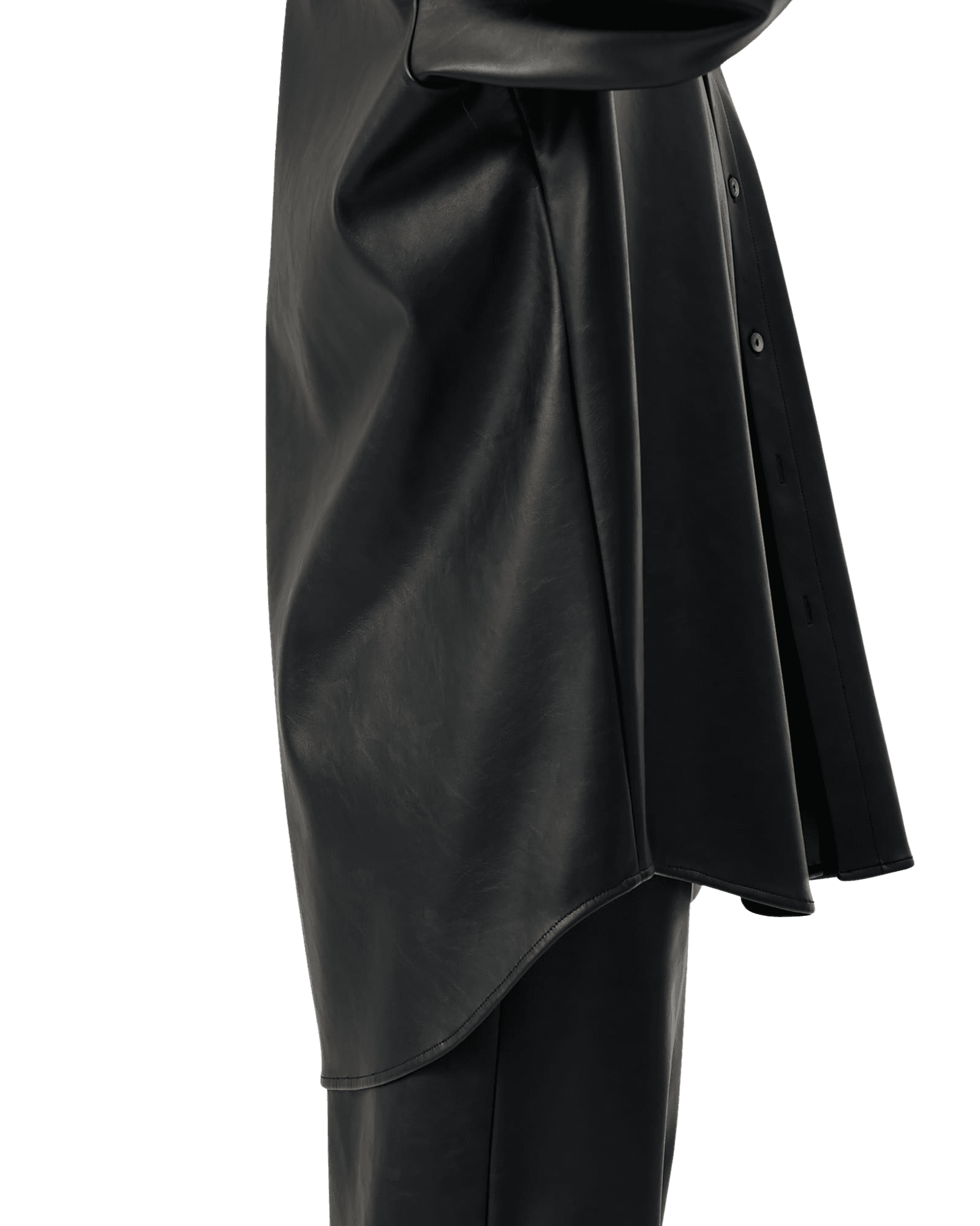Vegan Leather KIMHEKIM Label Shirt (Black) — vue 12