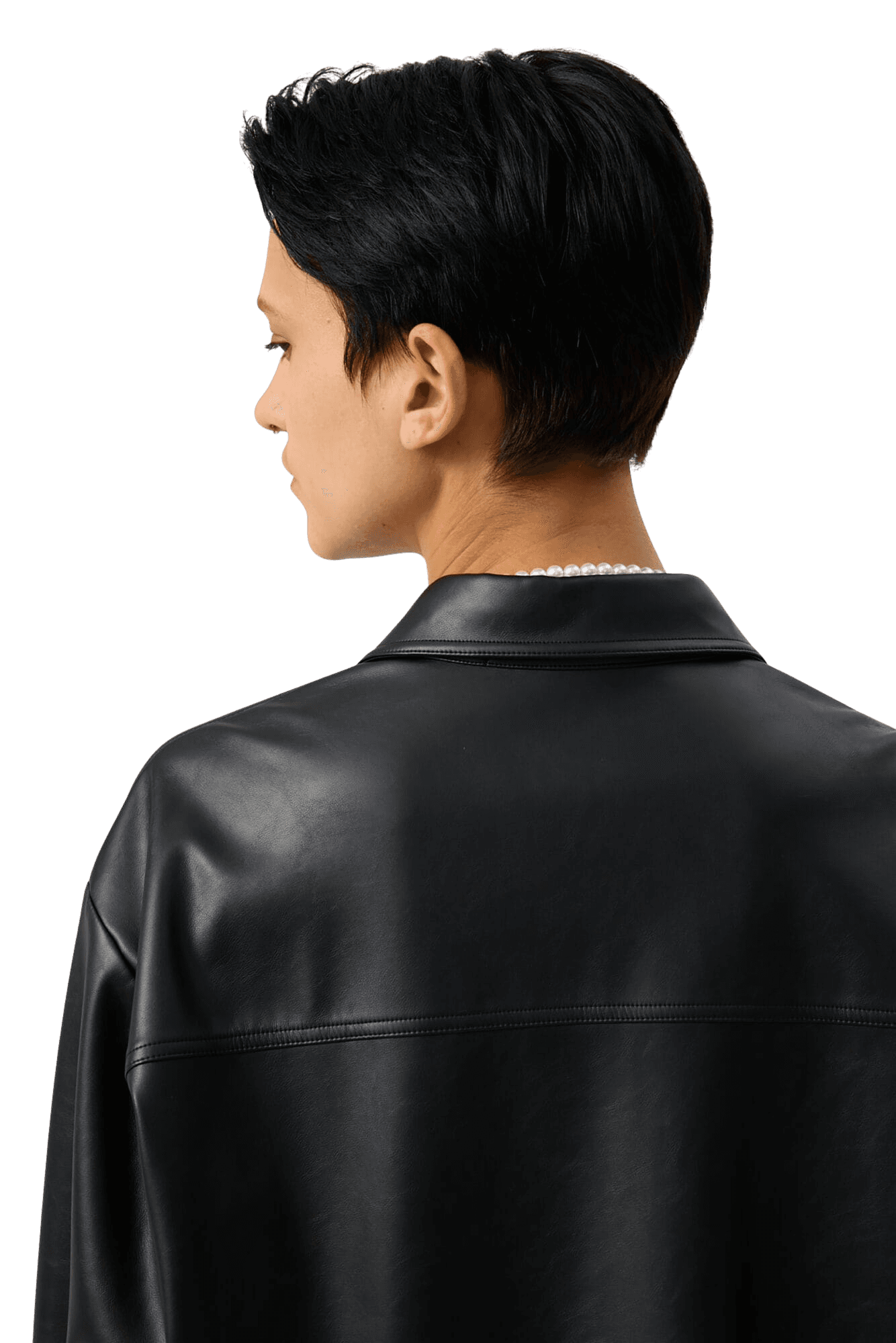 Vegan Leather KIMHEKIM Label Shirt (Black) — vue 14