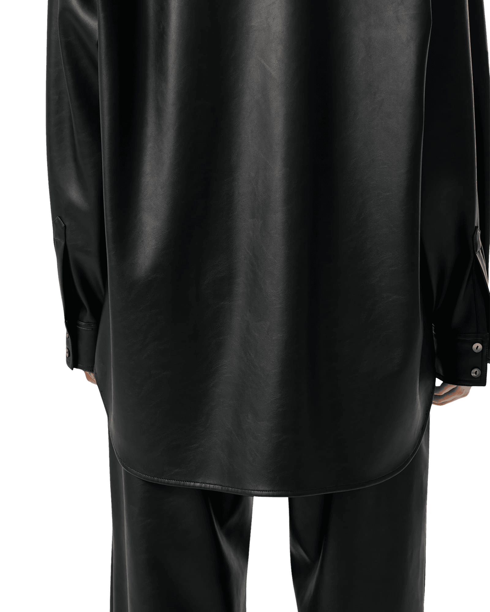 Vegan Leather KIMHEKIM Label Shirt (Black) — vue 15