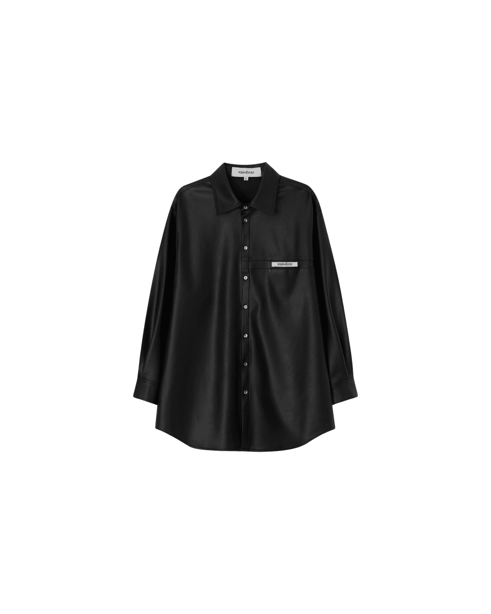 Vegan Leather KIMHEKIM Label Shirt (Black) — vue 16