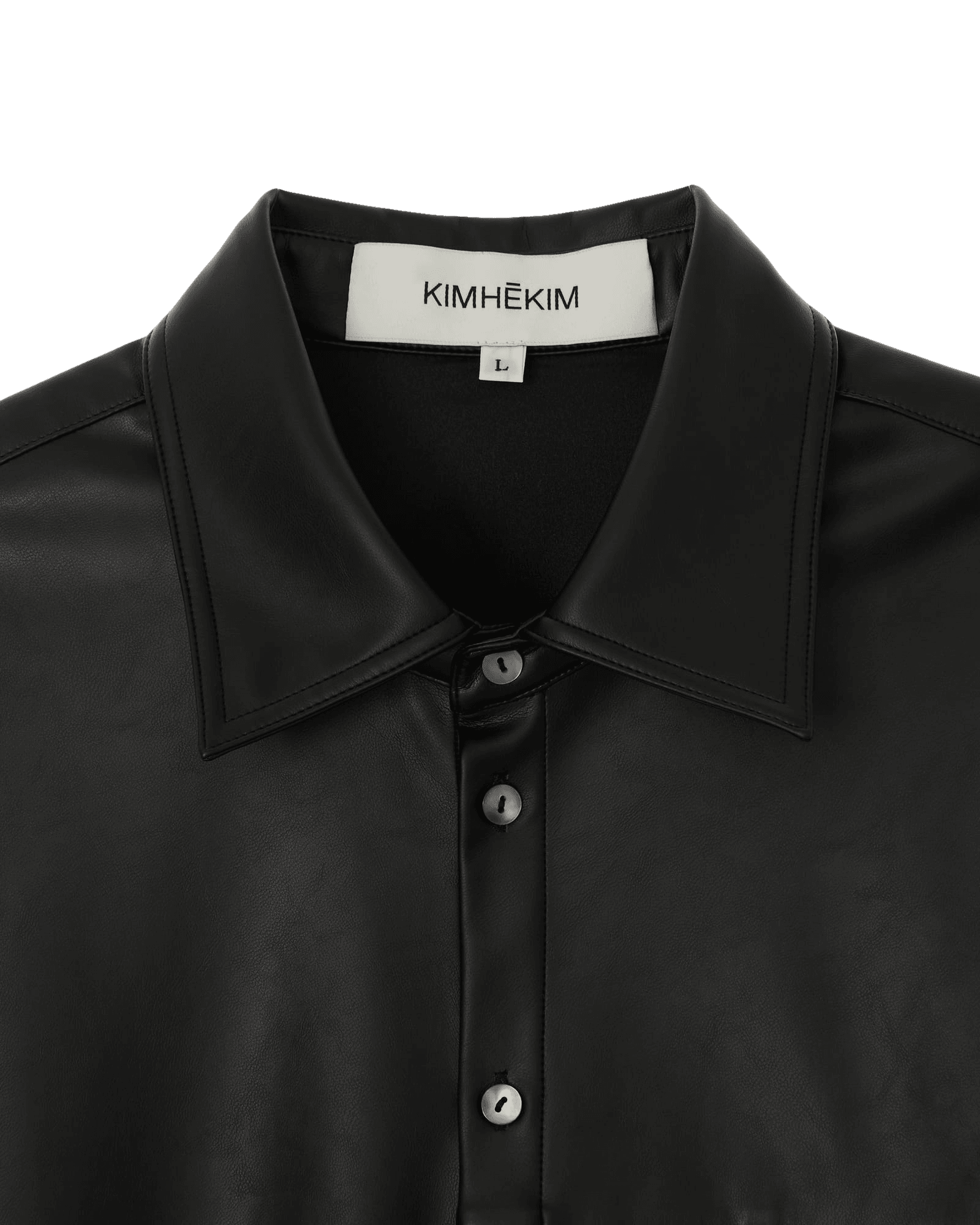 Vegan Leather KIMHEKIM Label Shirt (Black) — vue 18