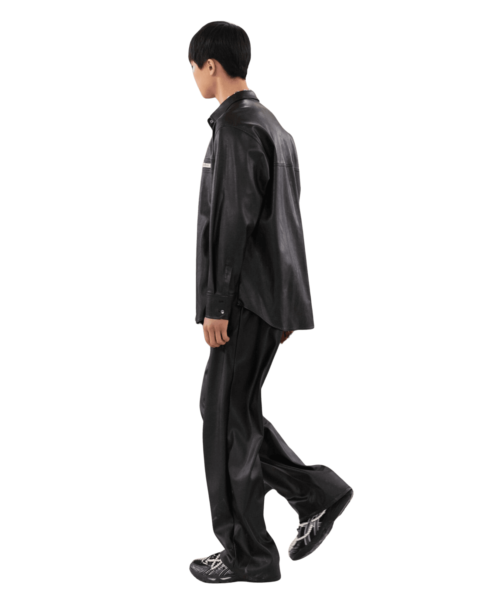 Vegan Leather KIMHEKIM Label Shirt (Black) — vue 4