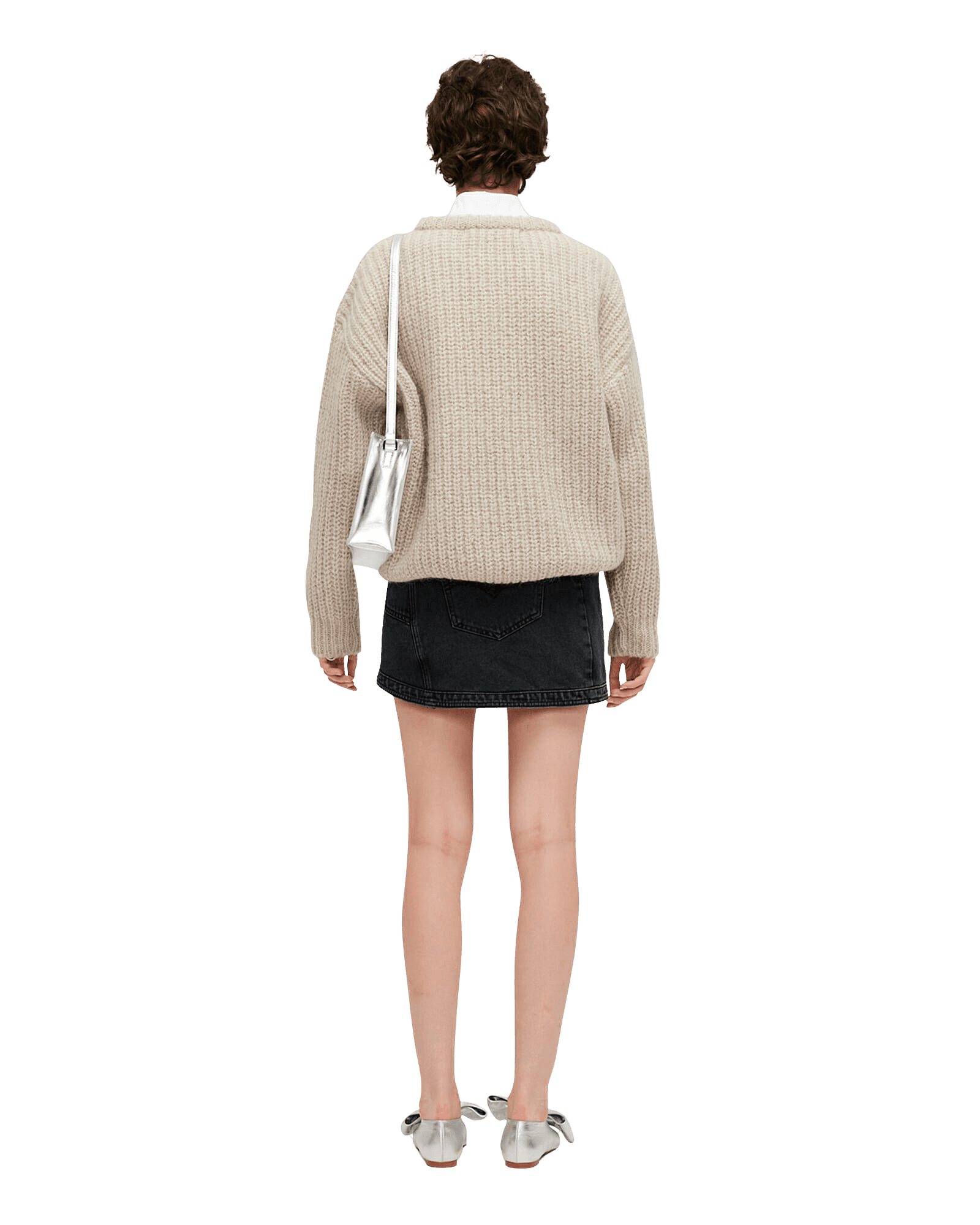 Ripped Mohair-Alpaca Sweater (Beige) — vue 4