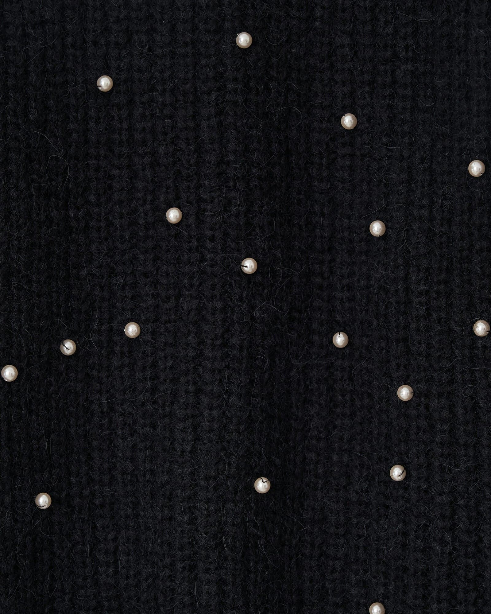 Pearl Embellished Mohair-Alpaca Sweater (Black) — vue 10