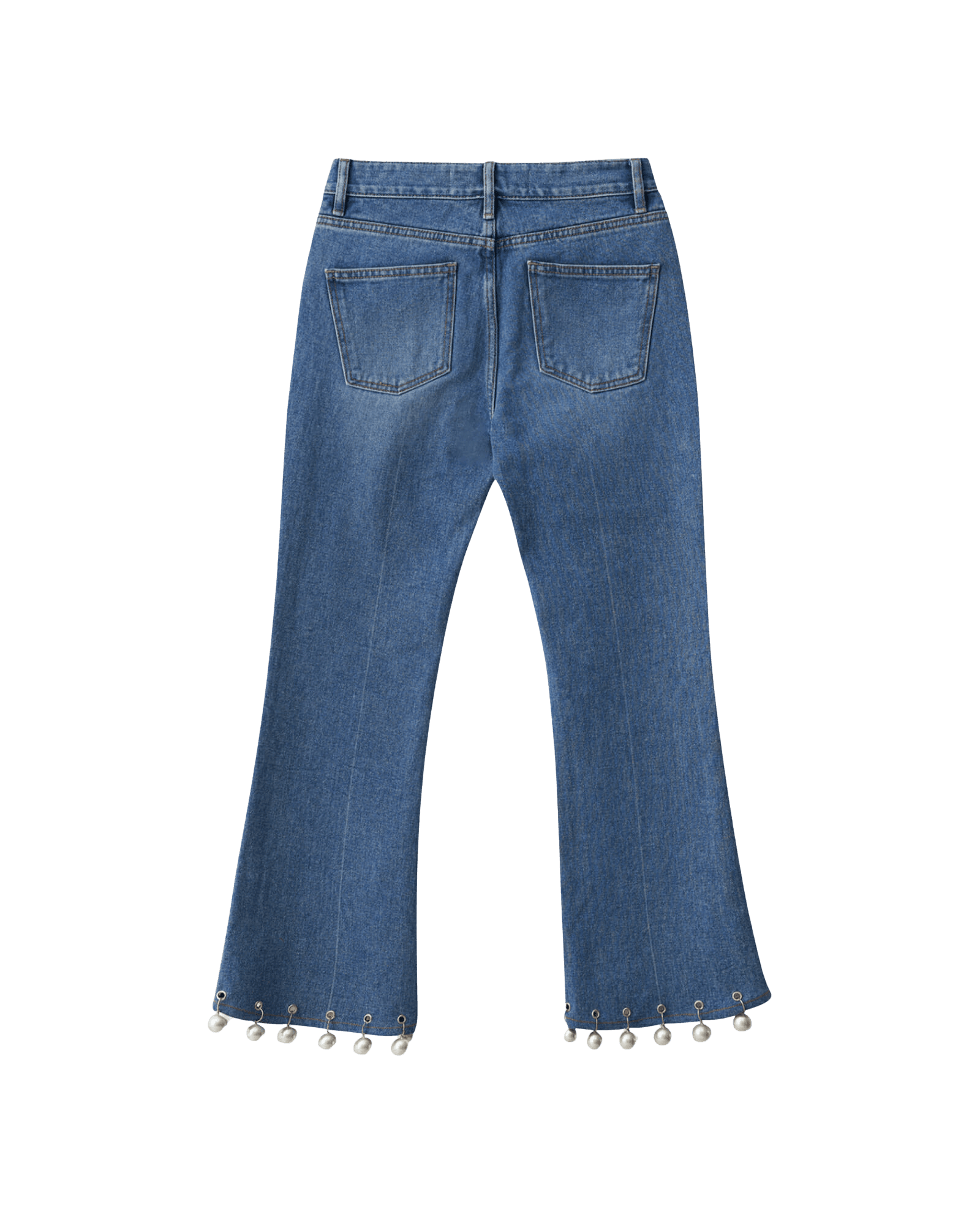 Pearl Trimmed Cropped Denim Pants (Sky Blue) — vue 7